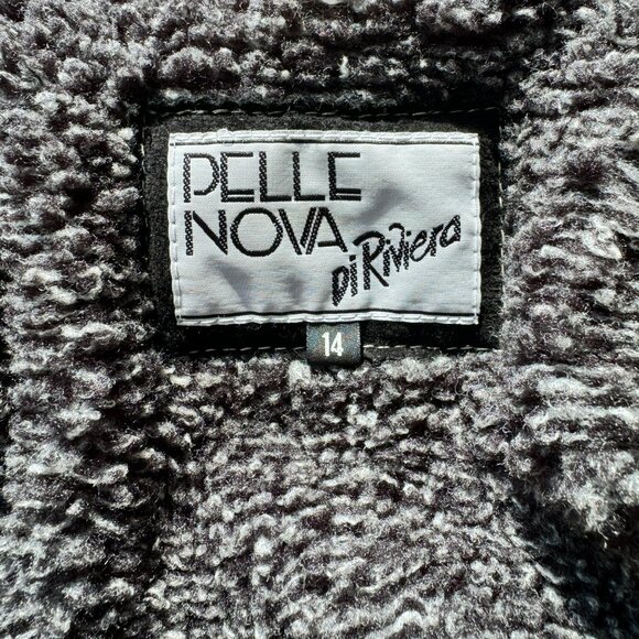 Vintage Pelle Nova di Riviera Shearling Vest – Women’s Black Leather Outerwear - Picture 11 of 13